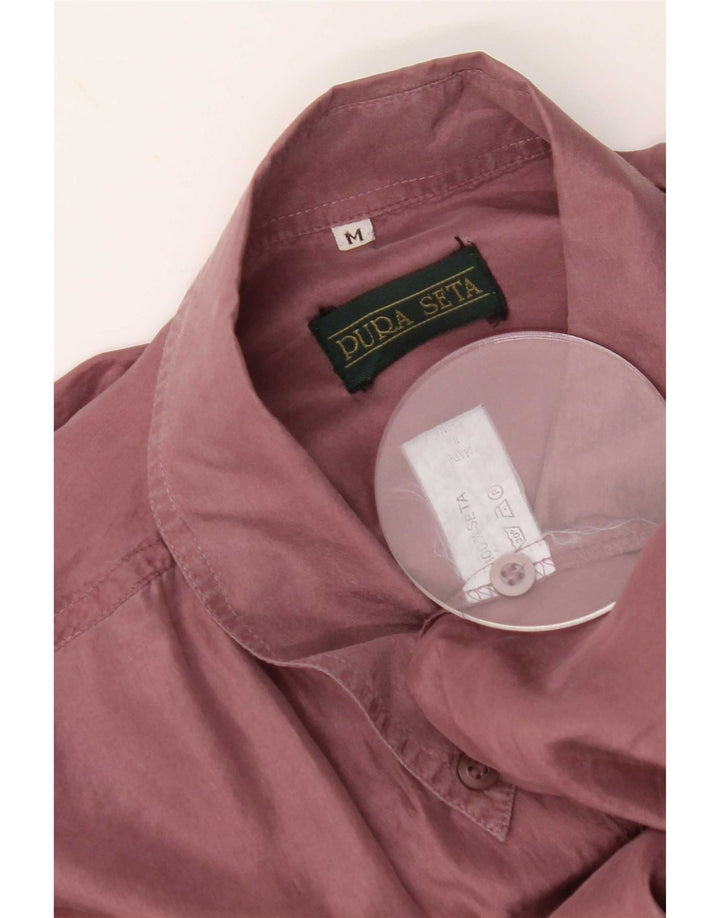 Cămașă Vintage Bărbați Medium Burgundy Mătase