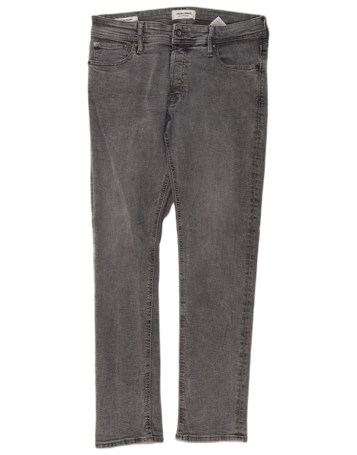 Blugi Jack & Jones GLENN Slim pentru bărbați W30 L30 bumbac gri