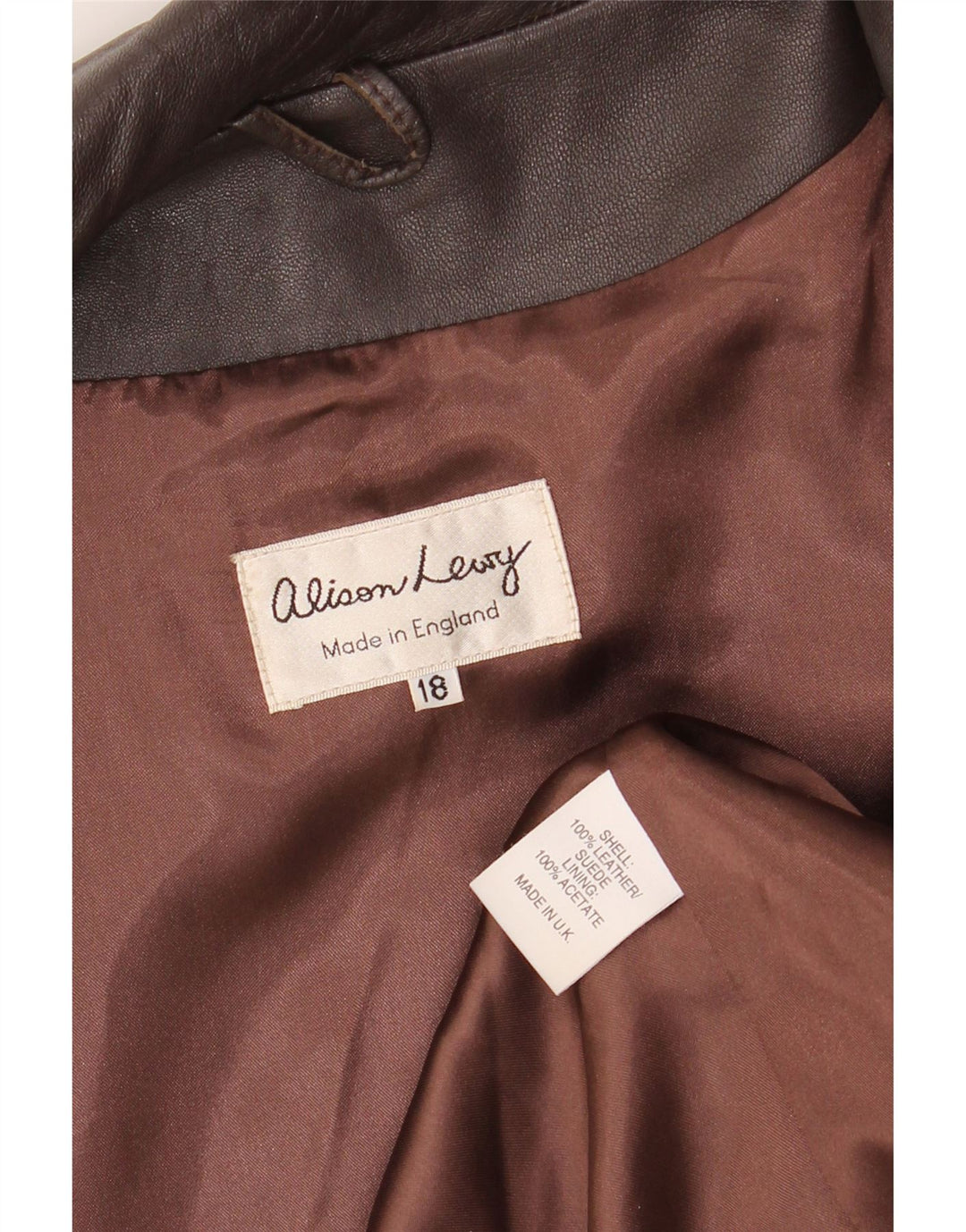 Jachetă vintage din piele cu 3 nasturi pentru femei UK 18 XL din piele maro