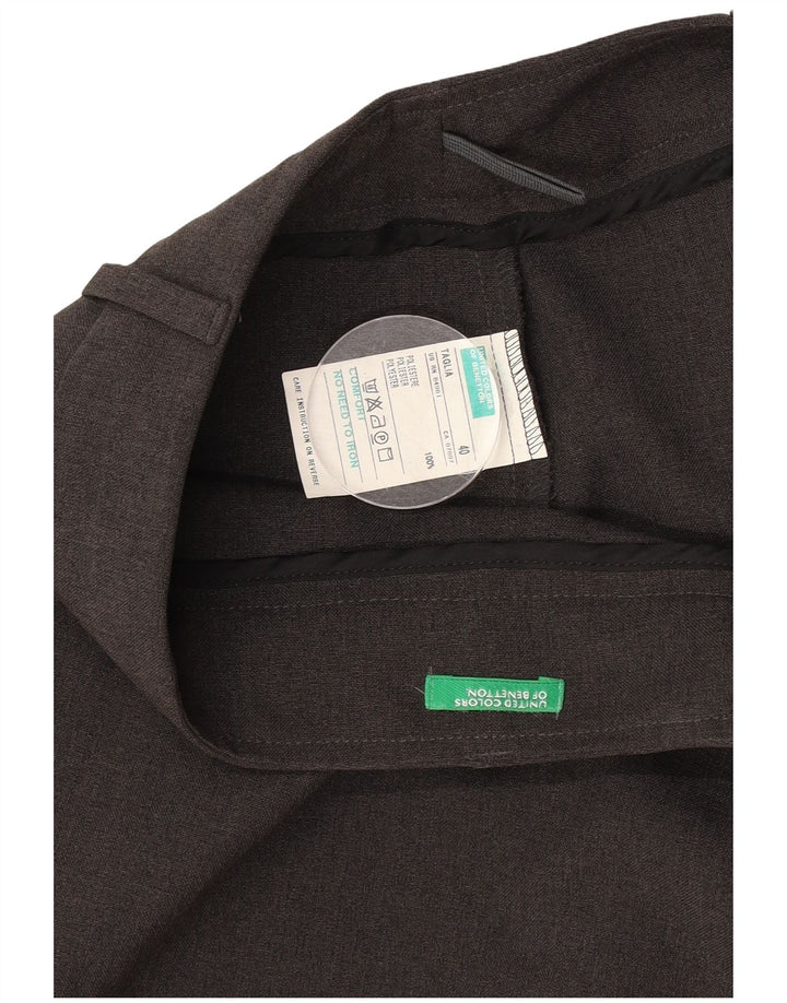 Fusta dreaptă midi pentru femei Benetton IT 40 Small W26 Poliester gri