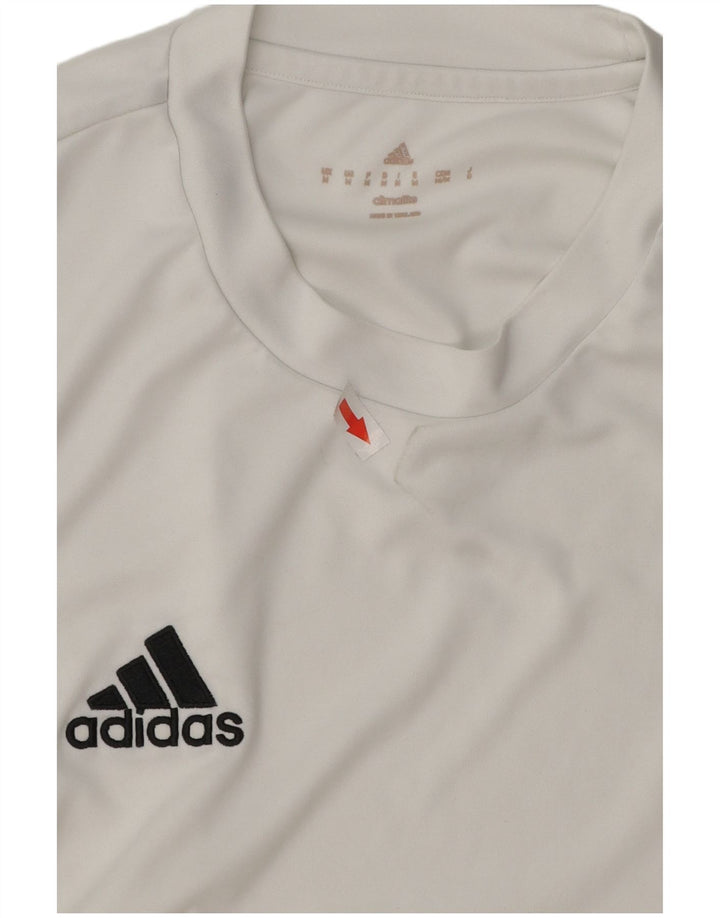 Tricou ADIDAS Climalite pentru bărbați, poliester mediu alb