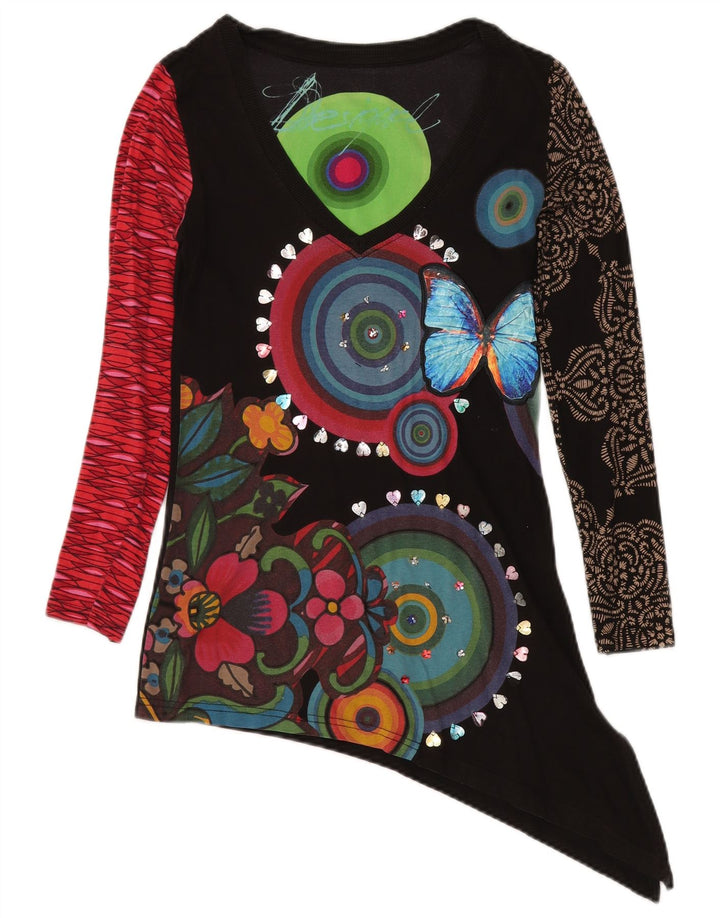 DESIGUAL Top cu tunică grafică pentru femei UK 10 Mic Multicolor Floral