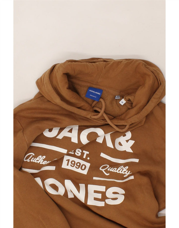 JACK & JONES Mens Graphic Hoodie Jumper Medium Brown Cotton Vintage Jack & Jones and Second-Hand Jack & Jones from Messina Hembry 