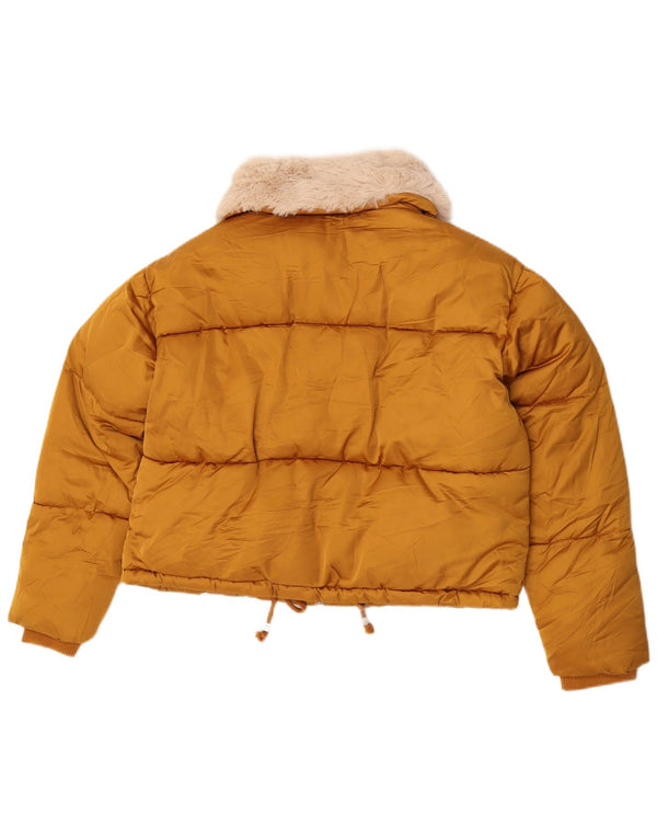 Jachetă căptușită supradimensionată pentru femei Topshop UK 10, poliester galben mic