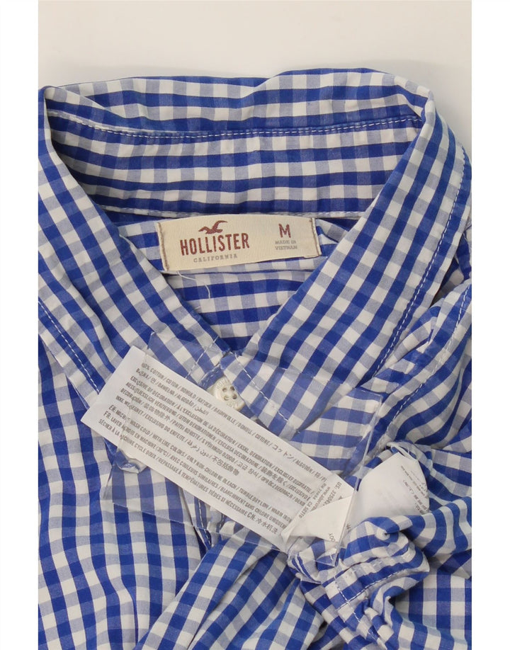 HOLLISTER Mens Shirt Medium Blue Gingham Cotton Vintage Hollister and Second-Hand Hollister from Messina Hembry 