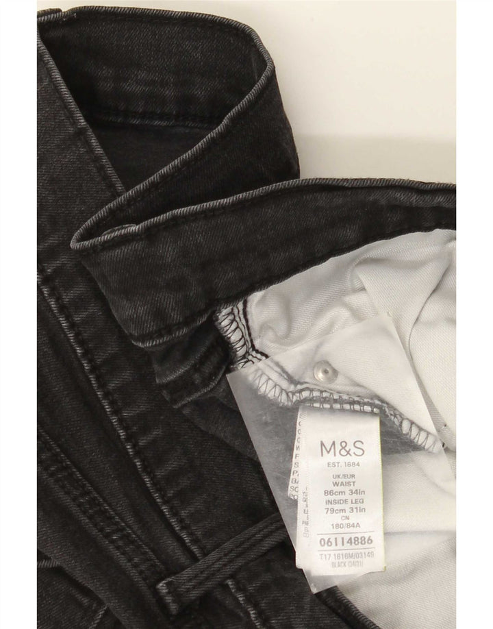 Blugi drepti pentru bărbați Marks & Spencer W34 L31 bumbac negru