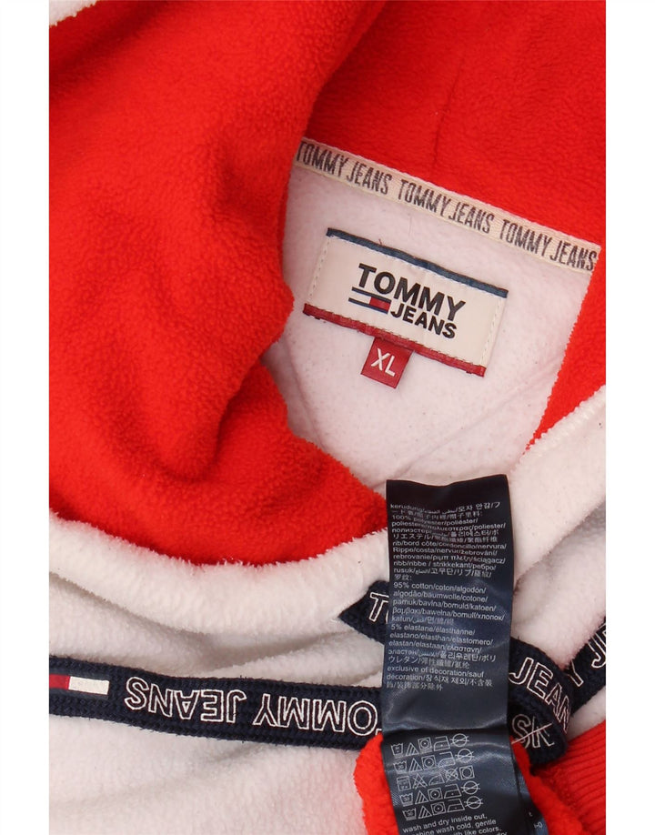 TOMMY HILFIGER Pulover pentru bărbați din lână cu glugă, XL, roșu, poliester color bloc