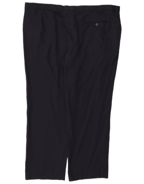 Pantaloni de costum pentru bărbați Marks & Spencer, cu ajustare normală, L46 L31, poliester bleumarin