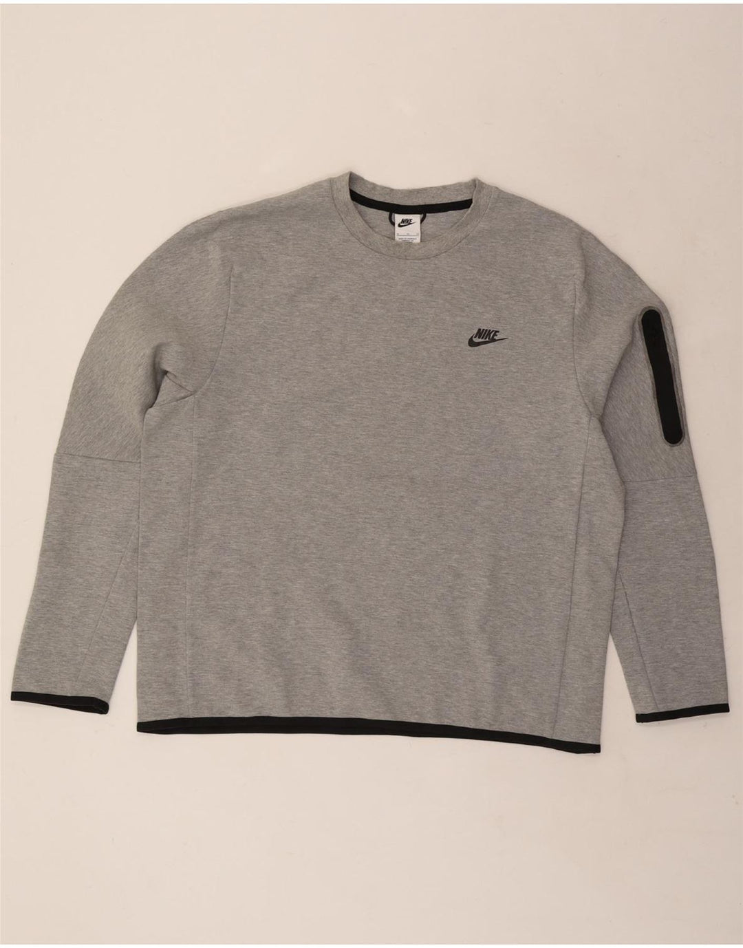 NIKE Mens Top Long Sleeve XL Grey Cotton