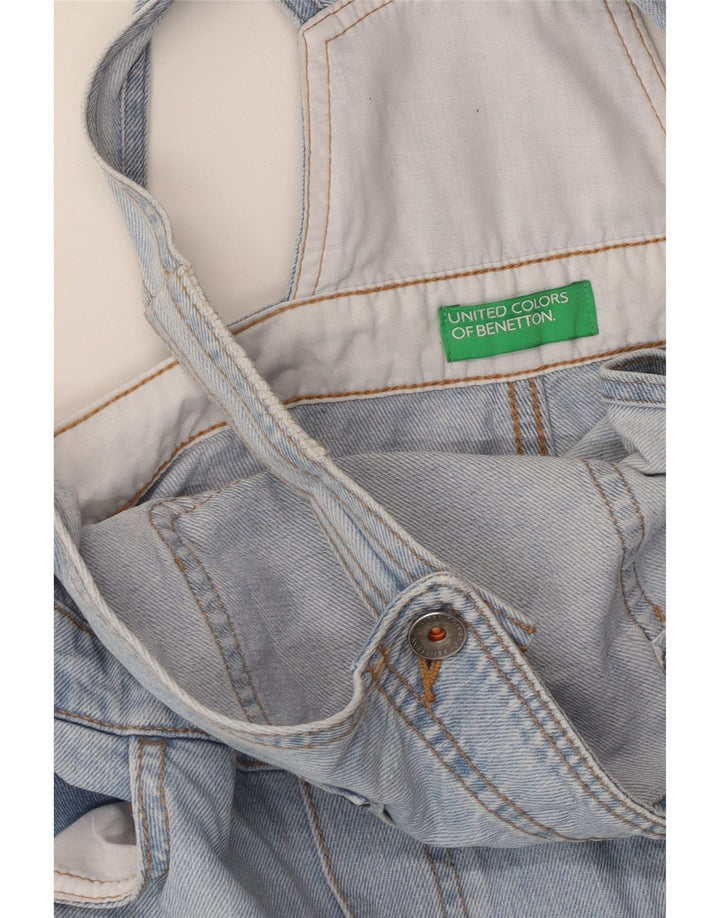 Pantaloni scurți din denim salopete pentru femei BENETTON W26 Small Blue