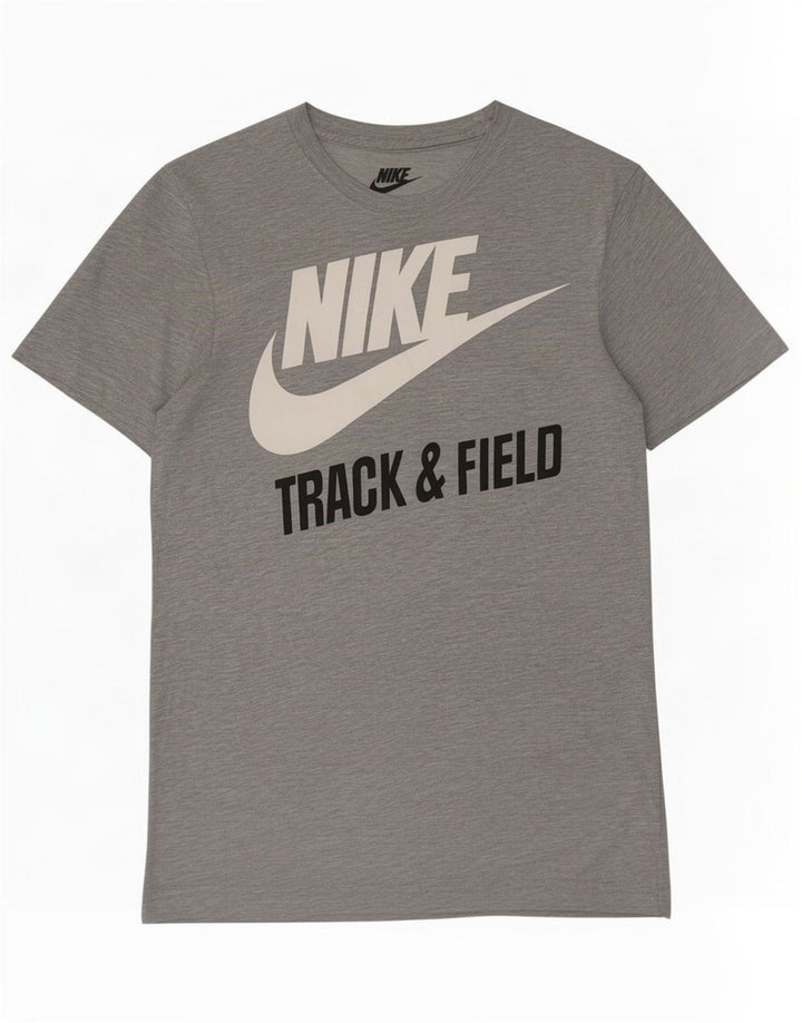 Tricou grafic pentru bărbați Nike Slim Fit Top Medium Gri din poliester cu pături