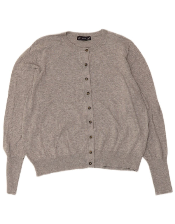 Marks & Spencer Pulover Crop Cardigan pentru femei UK 20 2XL Gri Viscoza
