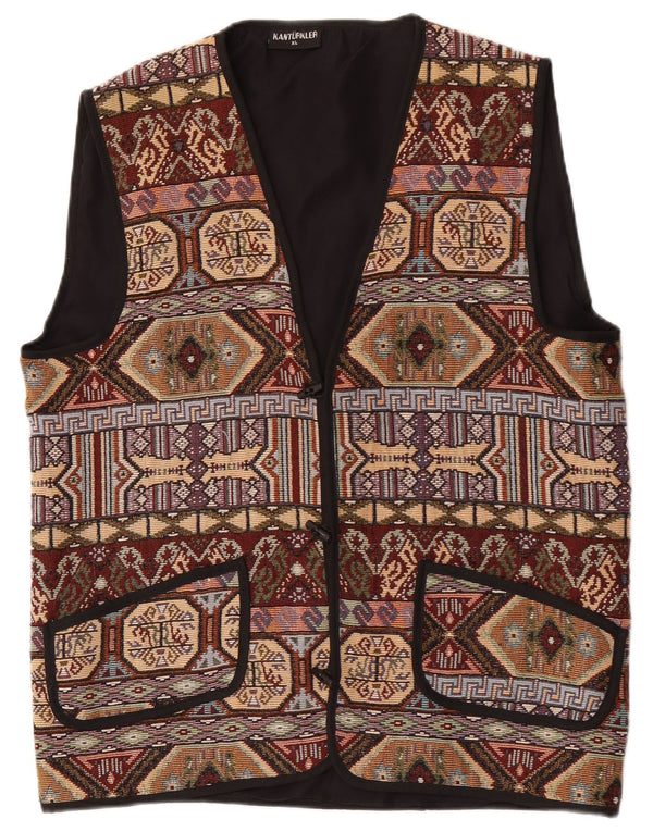 Vestă vintage pentru bărbați XL maro geometrică