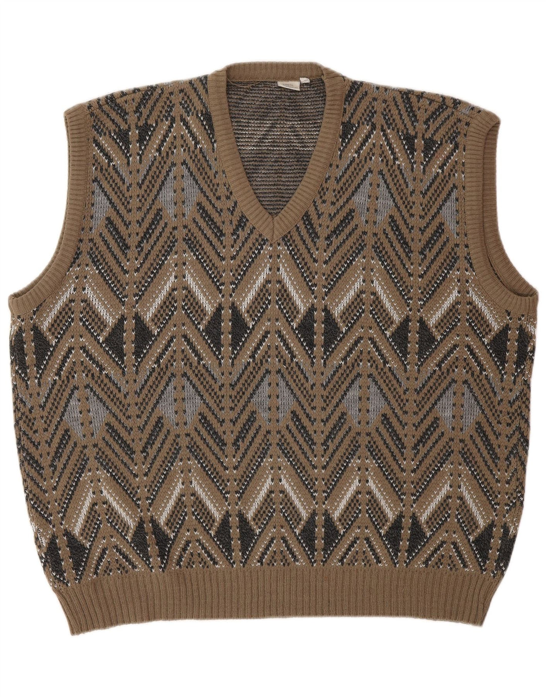 VINTAGE Vestă pentru bărbați Tank Top IT 52 Large Brown Fair Isle