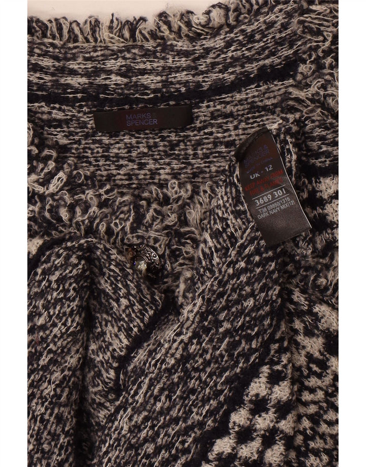 Pulover cardigan pentru femei Marks & Spencer UK 12 Medium Bluemarin Houndstooth