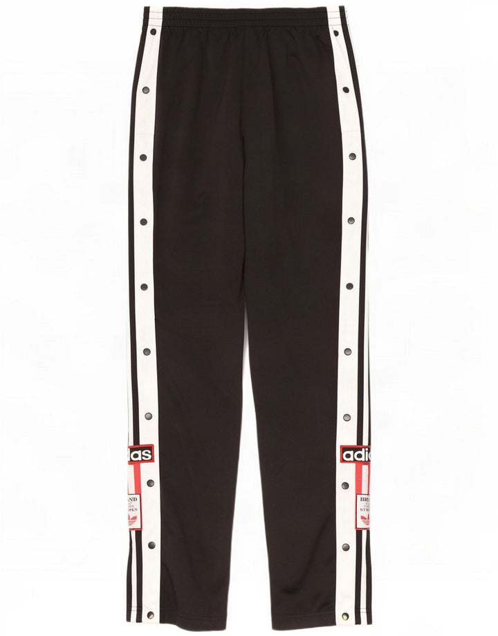 Pantaloni de trening pentru bărbați cu grafică Adidas, mediu negru, poliester bloc de culoare