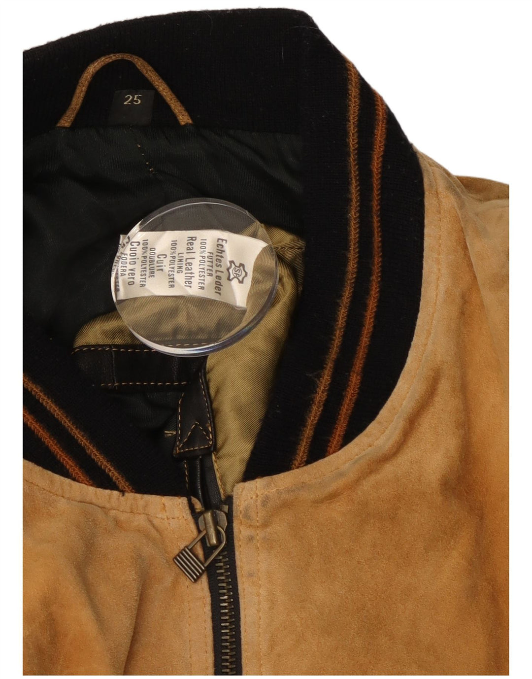 Bomber vintage pentru bărbați din piele intoarsa UK 42 XL din piele bej