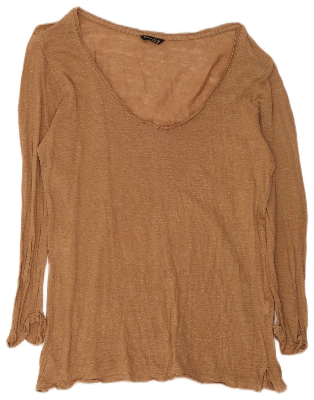 Top pentru femei Massimo Dutti cu mânecă lungă UK 14 mare maro pete