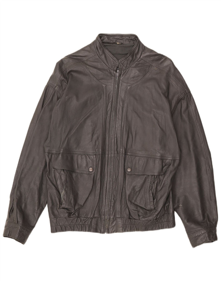 Geacă de piele vintage pentru bărbați IT 54 2XL gri