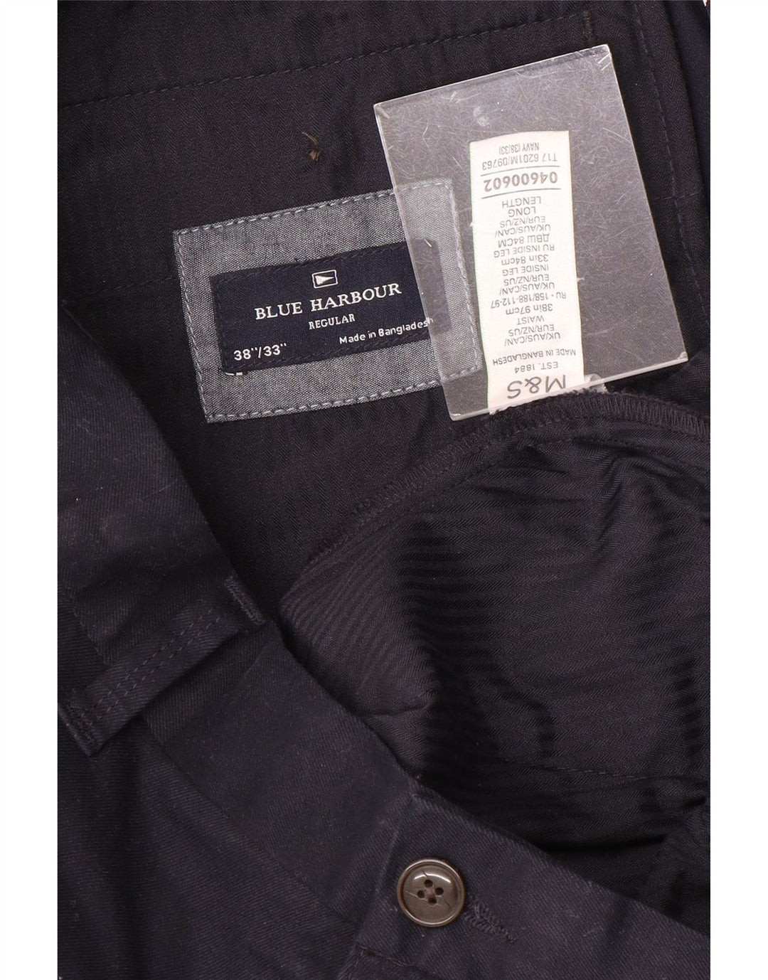 Pantaloni chino obișnuiți Blue Harbour pentru bărbați Marks & Spencer L38 L33 bleumarin