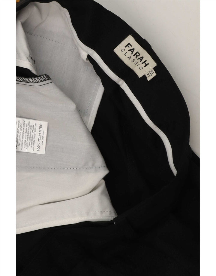 Farah Pantaloni drepți clasici pentru bărbați L32 L29 Poliester negru