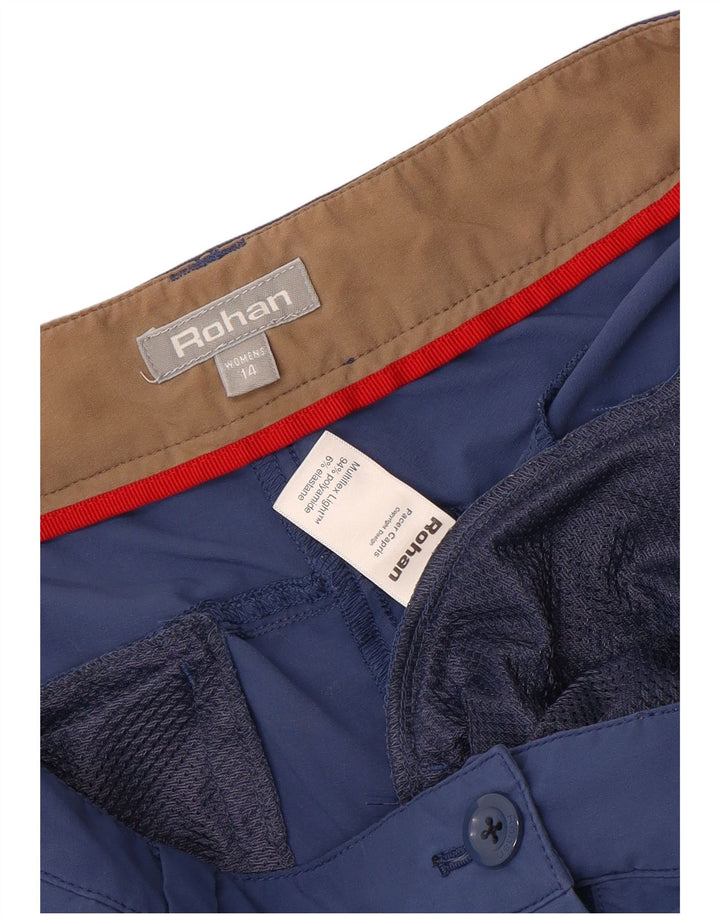 Pantaloni Cargo Capri Rohan pentru femei UK 14 Large W36 L22 Poliamidă albastră