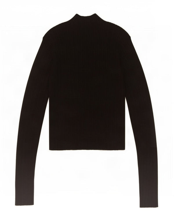 Zara Girls Crop Top Long Sleeve 13-14 Years Black Viscose