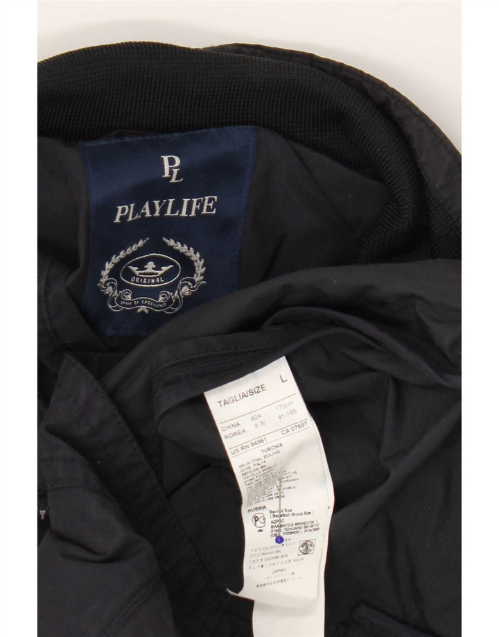 Geacă bomber pentru femei Playlife UK 16 mare, albastru bleumarin, bumbac