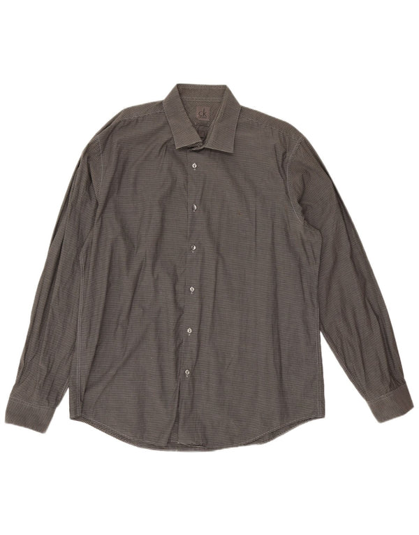 Cămașă pentru bărbați Calvin Klein Slim Fit Mărimea 44 17 1/2 XL, bumbac vichy gri