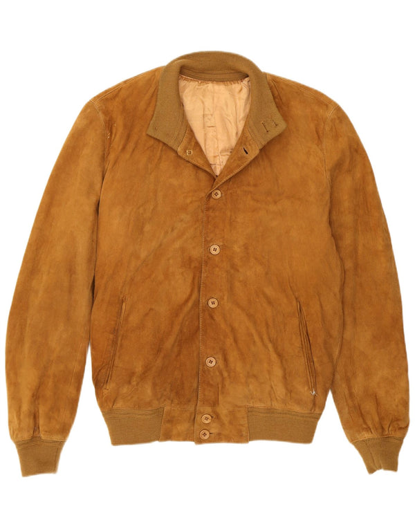 Jachetă Bomber Vintage pentru bărbați din piele intoarsa IT 50 Medium Beige Piele