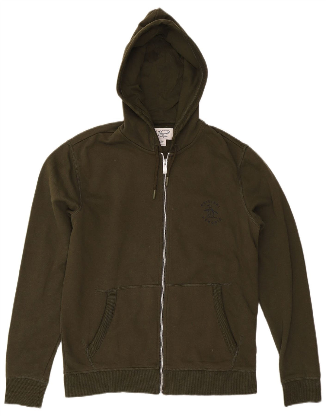PENGUIN Pulover cu glugă cu fermoar pentru bărbați, bumbac kaki mic