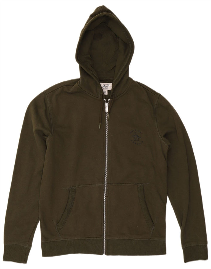 PENGUIN Pulover cu glugă cu fermoar pentru bărbați, bumbac kaki mic