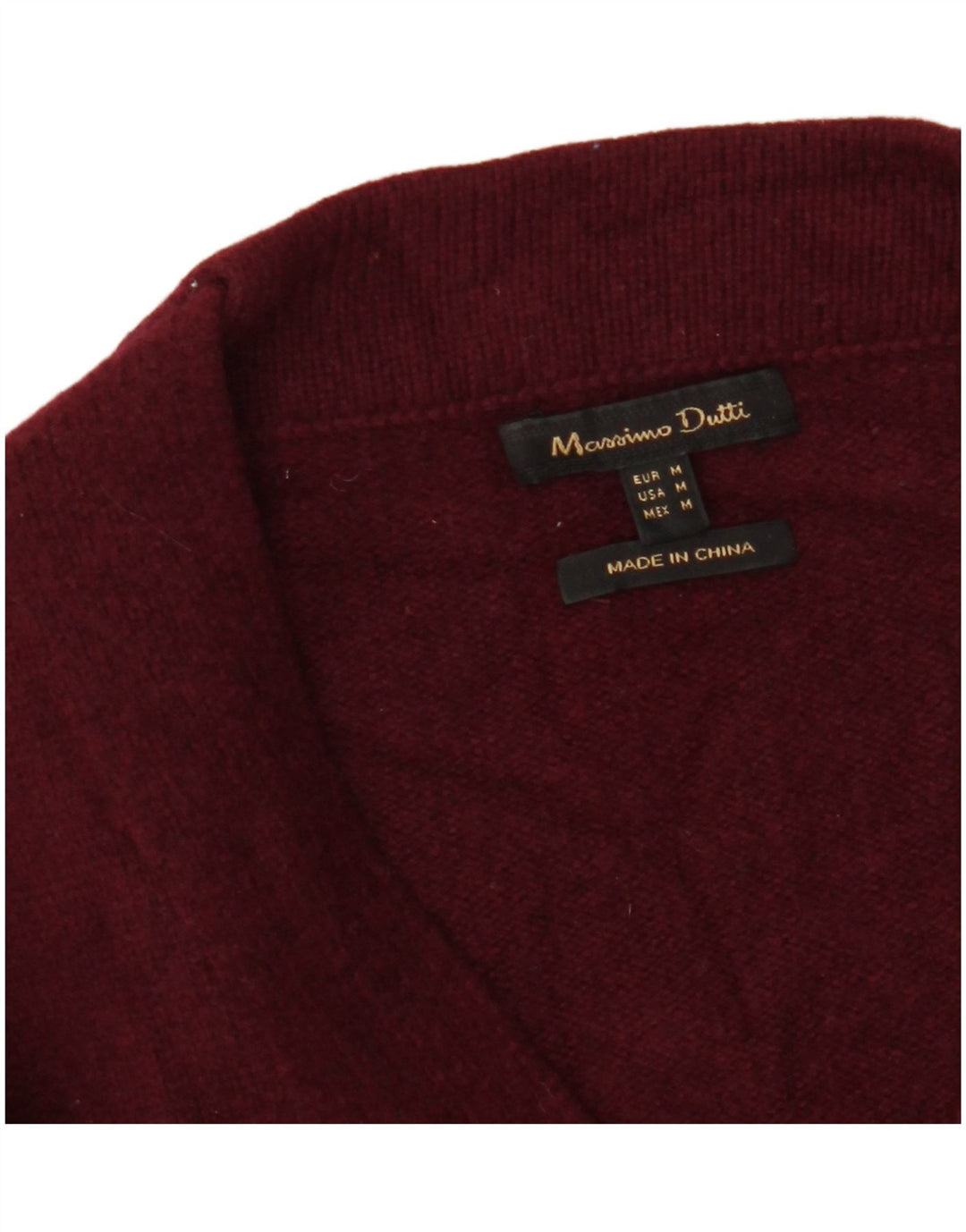 Pulover cardigan cu paragate MASSIMO DUTTI pentru femei UK 12 Burgundy mediu