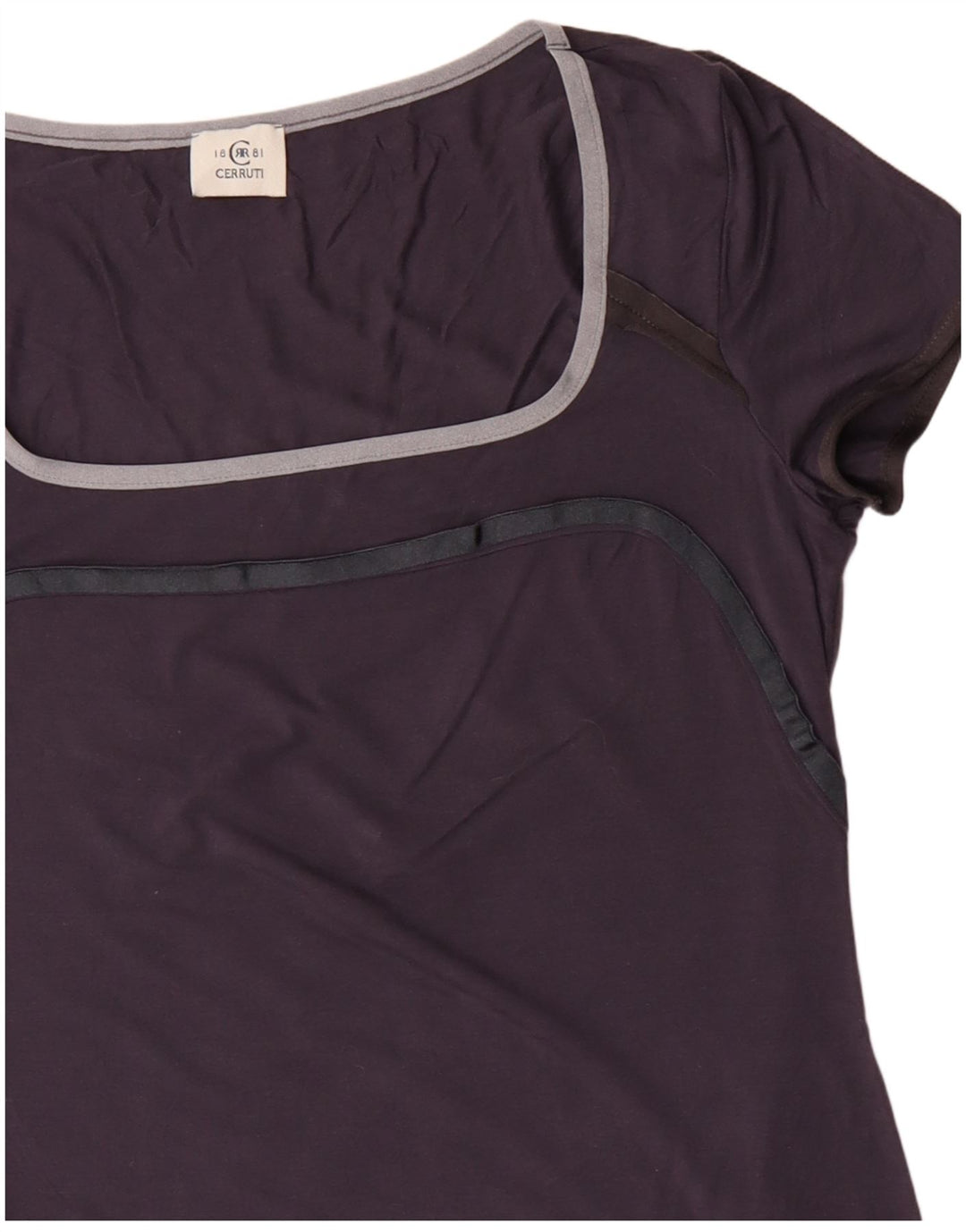 CERRUTI 1881 Tricou Femei Top UK 12 Medium Bleumarin Viscoza