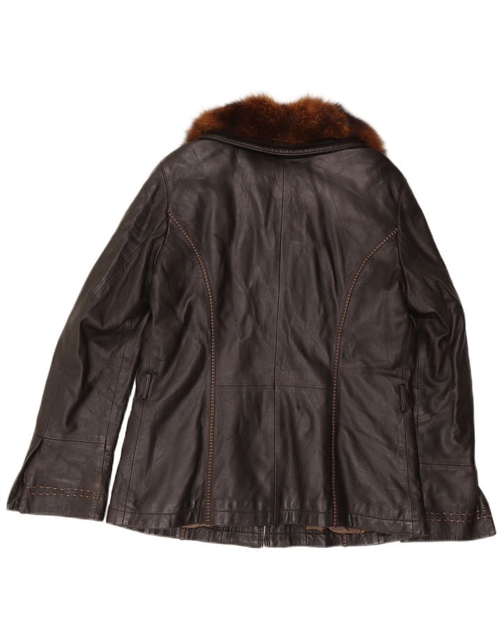 Geacă de piele pentru femei Mabrun IT 48 XL din piele neagră