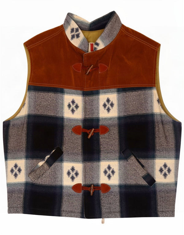 Vintage Mens Gilet UK 42 XL Multicolored Check