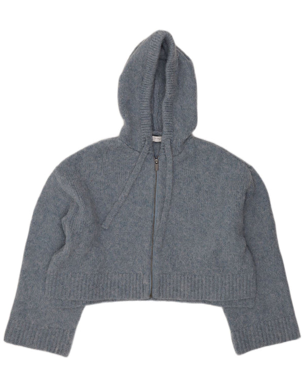 Pulover cardigan cu glugă supradimensionat pentru femei Zara UK 10 Mic albastru acrilic