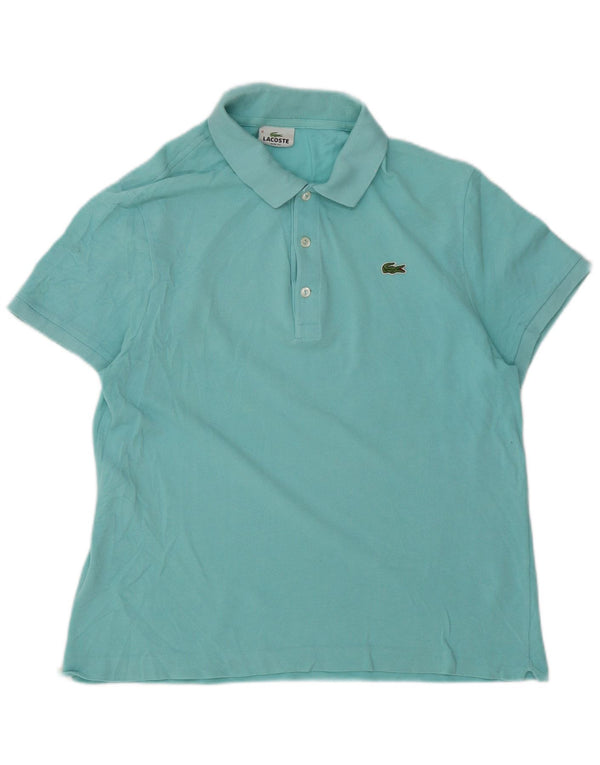Tricou polo Lacoste pentru bărbați cu mânecă scurtă, slim fit, mărimea 6 XL, bumbac turcoaz