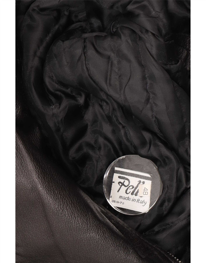 Palton din piele vintage pentru bărbați IT 48 Piele neagră medie