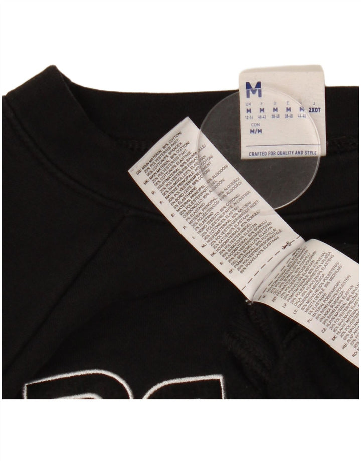 Reebok Pulover cu grafic pentru femei UK 14 Bumbac mediu negru