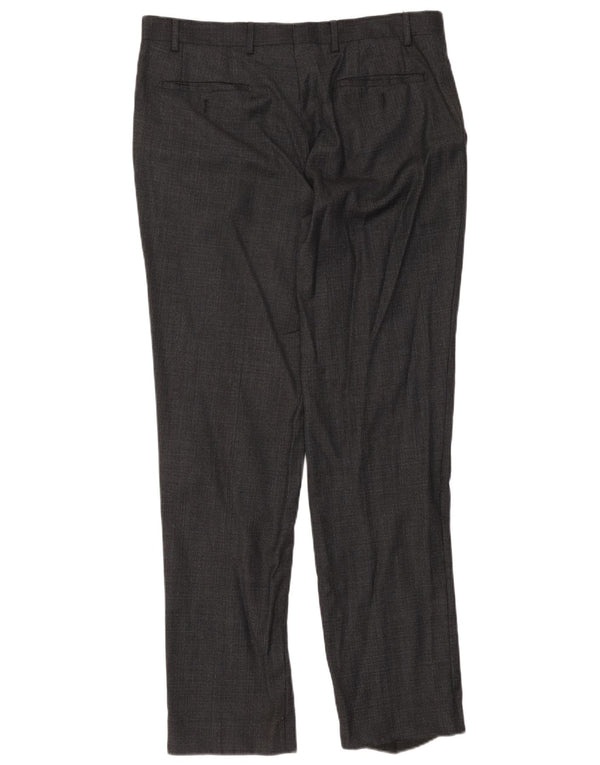 Marks & Spencer Pantaloni de costum drept autograf pentru bărbați L36 L33 Lână gri