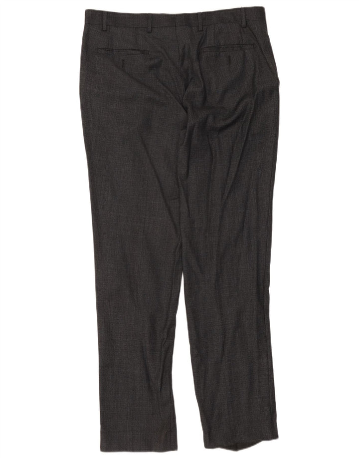 Marks & Spencer Pantaloni de costum drept autograf pentru bărbați L36 L33 Lână gri