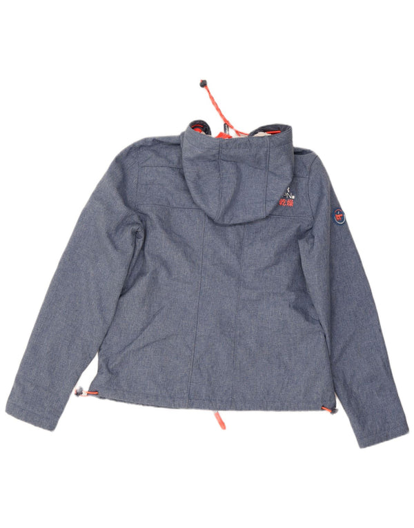 Jachetă Windbreaker cu glugă pentru femei Superdry, UK 14, albastru mediu