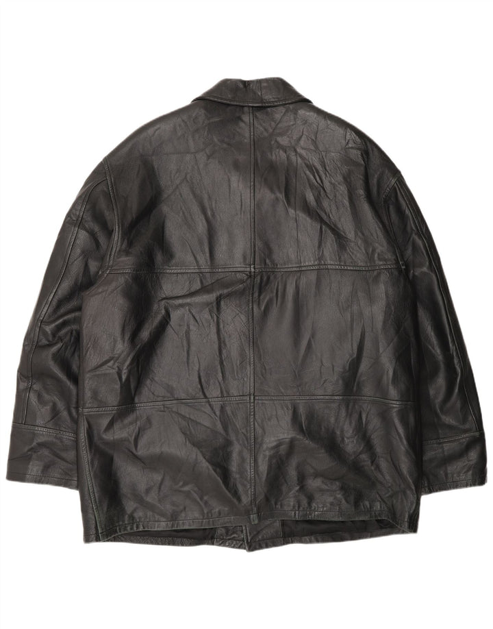 Jachetă din piele vintage pentru bărbați IT 54 2XL din piele neagră
