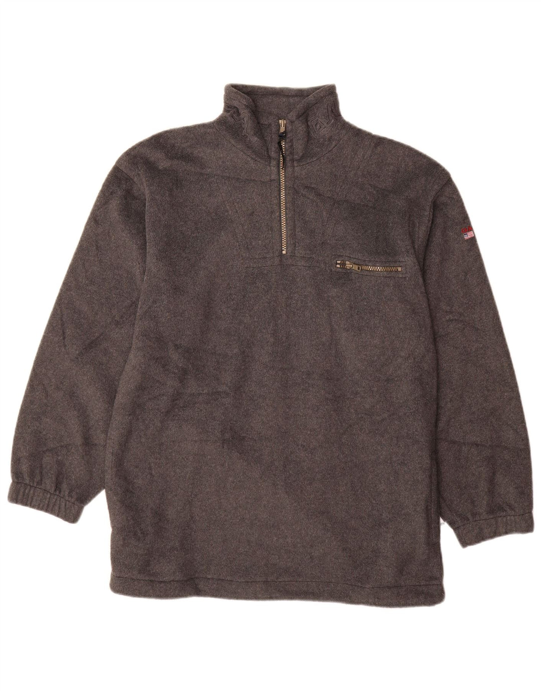 Pulover GANT pentru băieți, înalt, cu fermoar, lână, 13-14 ani, 2XL, gri poliester