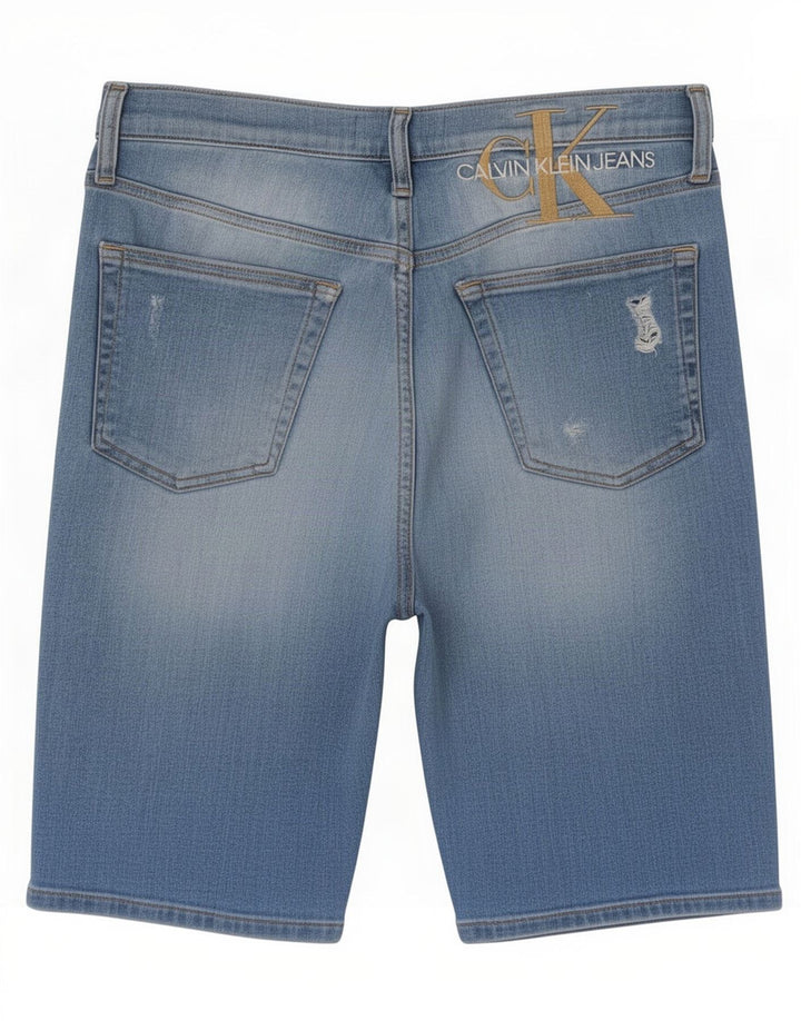 Pantaloni scurți din denim distressed Calvin Klein pentru bărbați, mediu W30, albastru