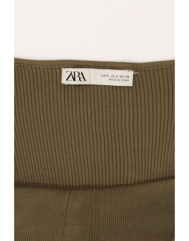 Crop Top cu mânecă lungă pentru femei Zara UK 8 Small Green