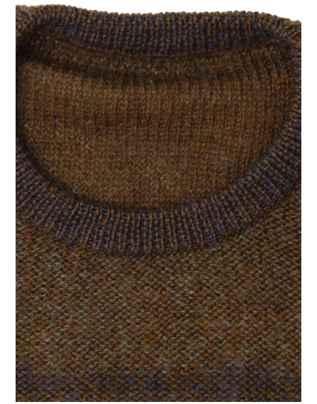 Pulover VINTAGE pentru bărbați cu gât roșu, mare, kaki