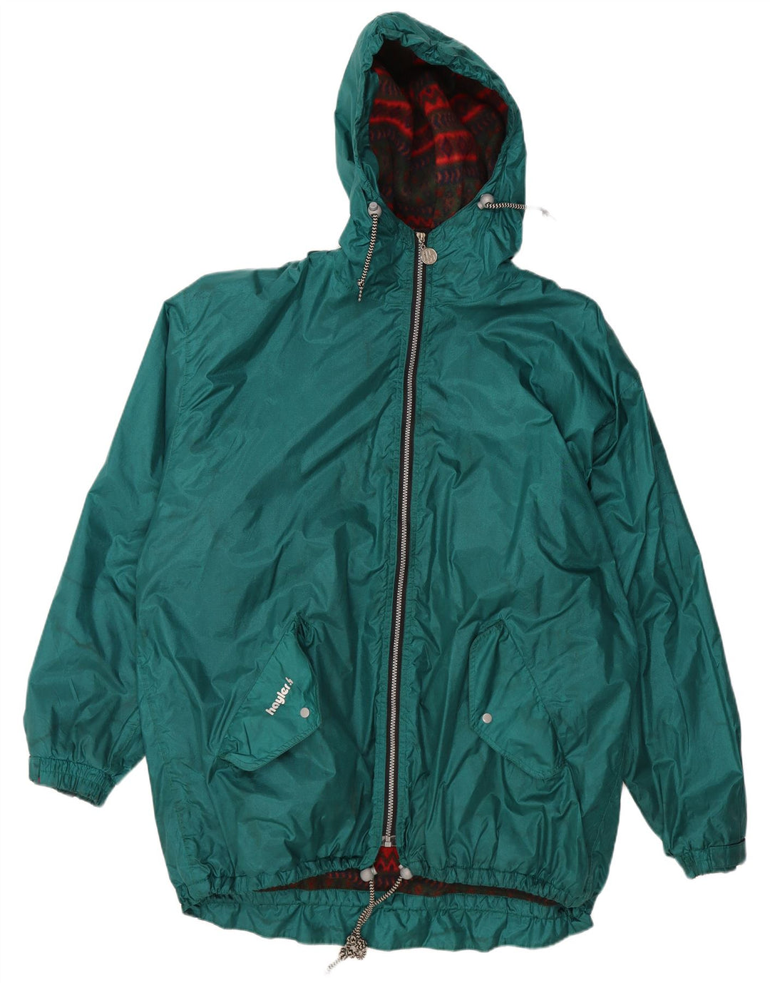 VINTAGE Jachetă de vânt cu glugă pentru bărbați, UK 42 XL, verde, poliamidă