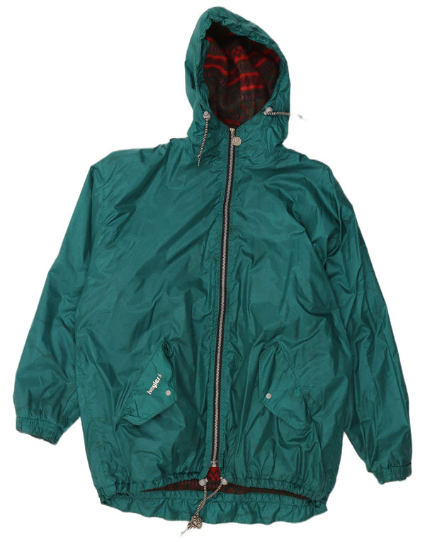 VINTAGE Jachetă de vânt cu glugă pentru bărbați, UK 42 XL, verde, poliamidă
